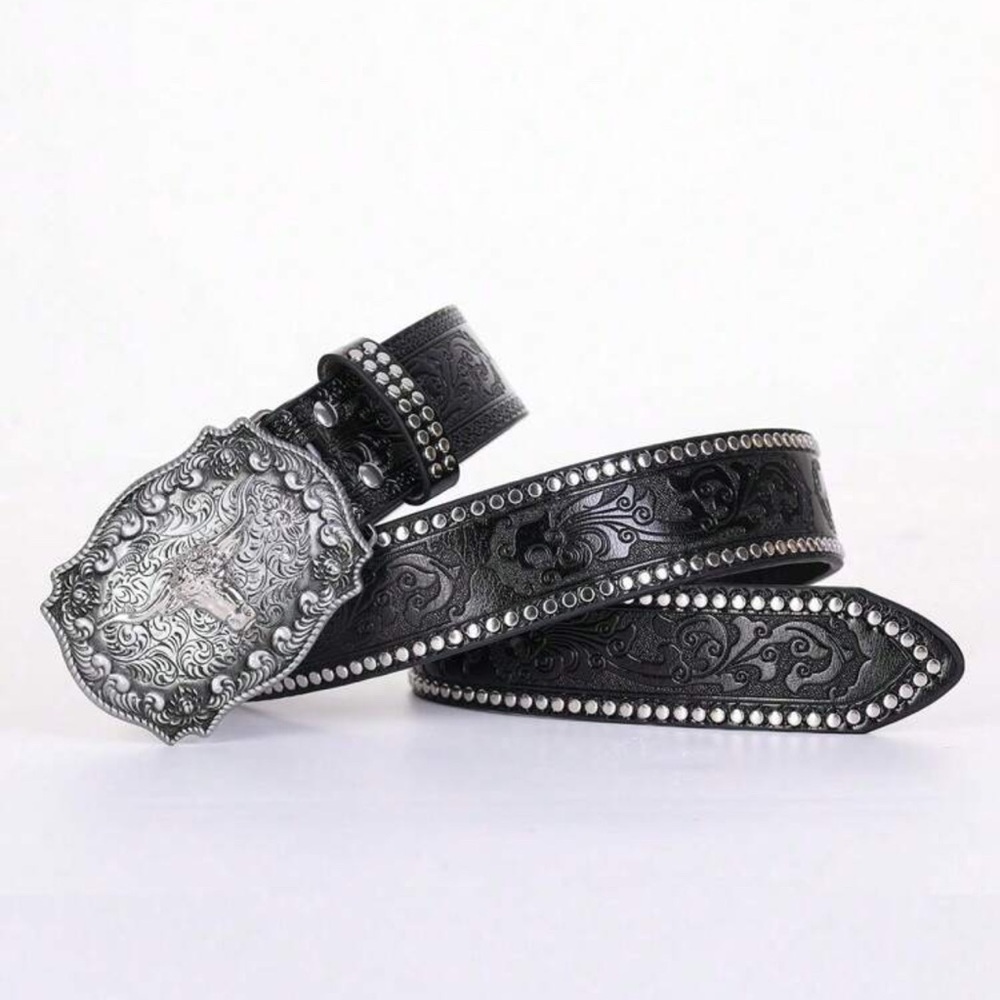 Western Cowboy Vintage Style Fashion Leather Belt